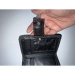 Brighton VINTAGE  BI FOLD WALLET -‎ BLACK LEATHER/MOC BROWN CROC DETAILED Q Photo 2