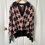Favorite Daughter Cashmere Blend The Aria Argyle Sweater S Black Photo 2