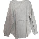 Very J  Beige Pinstripe Button Front Tunic Long Sleeve Shirt Size Large Photo 1