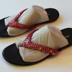 Hillard & Hanson PINK SEQUIN FLIP FLOPS, THONGS, SANDALS, SIZE 9 M Photo 10