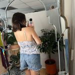 Jessica Simpson Y2K Floral V-Neck Cami Top Blue White Size Medium Photo 1