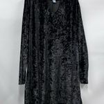 Elegant Black Velvet Dress 3x witchy grunge velour long sleeve keyhole neckline Photo 0