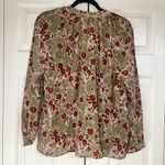 Bishop and Young Anthropologie  Floral Blouse Button Up Shirt Green Red Size Small Photo 5