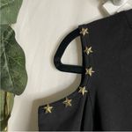 NWT Sexy Couture crop top size S/M open shoulder long sleeve gold star detail Photo 3