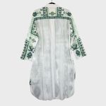ZARA  Womens Dress Green Midi Shift Embroidered Aztec Shirtdress Boho Medium Photo 2