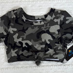 NWT Ree Bees Swimwear Cano Cropped Tankini Swim Top Size Medium‎ Black Photo 0