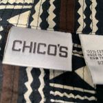 Chico's Chico’s Collarless Jacket Crocheted Black Brown Boho Print Open Front Large Photo 7