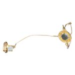 Vintage Gold Tone hand chain Ring and Bracelet Set with Glass Stones, Photo 3