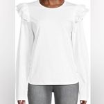 joe's jeans  White Eyelet Ruffle Sleeve Top size Medium Photo 0