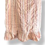 Alexis Brandy Dress Rose Stripe Mini Pink White Ruffle Hem Square Neck Cotton Photo 3