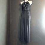 Blondie Nites  New w $169 Tags Dusty Blue Gray Maxi Formal Prom Gown Dress XS Photo 5