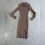 Say What? Sexy Brown Ribbed Dress High Split Say What ? Bust Line Plum  Size M Photo 3