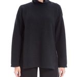 Max Studio NEW Womens L Funnel Neck Button Tunic Black Lagenlook Minimalist Photo 0