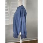 Aerie  Blue Fuzzy Crewneck Oversized Sweatshirt Size XS Split Side Relaxed Photo 2