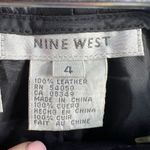 Nine West Vtg 90s  Sz 4 Leather Pants Black Straight Bikercore Goth Punk Grunge Photo 5