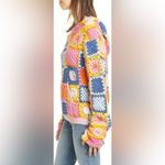 STAUD Calla Crochet Hoodie Sweater in Pastel Multi Photo 11