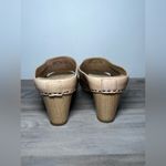 Dansko Women's Tilly Leather Beige Clog Sandals Wooded Heel Slip Ons,Size US 7 Photo 6