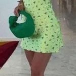 ZARA SATIN GREEN FLORAL MINI DRESS Photo 4