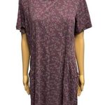 Fat Face UK Purple Floral Short Sleeve Shift Dress Size 12 Boho Pockets Photo 0