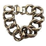 Vintage Marino 7" Silvertone Chunky Curb Chain Bracelet Silver Photo 0
