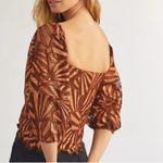 Anthropologie NWT Eva France Shine Copper Lace Puff Sleeve Blouse Photo 2