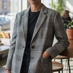 Vintage Lizwear Women's Classic Houndstooth Wool Blend Blazer Jacket size 8 Black Photo 0