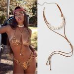 Free People  Katie Leather Shell Choker NWT Layered Necklace Beach Bohemian Surf Photo 11