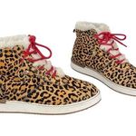 Hush Puppies  Sz 8.5 Calf Hair High Top Sneakers Faux Fur Trim Photo 0