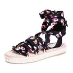 Prada Authentic Brand New Wrap Around Floral Rose Espadrille Platform Sandals Photo 8