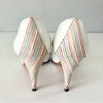 Garolini Women’s White Leather Y2K Peep Toe Pump High Heels Size 8 M Made Italy Photo 4