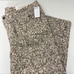 Christopher & Banks Christopher Banks Women 16W Beige Leaf Print Crop Straight Fit Mid Rise Pants Photo 0