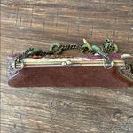 Mary Frances Vintage Embroidered Purse Beaded Floral Chain Strap Kiss Lock Bag Purple Photo 6