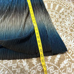 Newport News  Sleeveless Midi Dress 16 Large SHINY Teal Blue Brown CRINKLE RawHem Photo 8