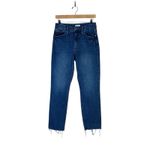 Good American  Good Classic Jeans Womens 6 Medium Wash High Rise Raw Hem Stretch Photo 1