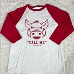 Tultex  University of Arkansas "Call The Hogs" Baseball Style T-Shirt, Size SM Photo 0