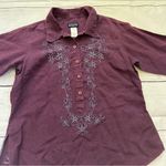 Patagonia Dulce floral embroidered size small button shirt Purple burgundy Photo 7