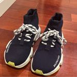 Balenciaga | Navy Blue Knit Speed Trainer High Top Sneakers Socks Size 35 Photo 2