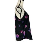 Bar III Medium Top Floral Lined Spaghetti Straps Scoop Neck Curved Hem Black Photo 2