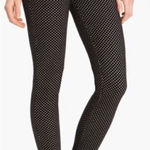 Free People Black & White Polka Dot Thick Leggings Photo 0