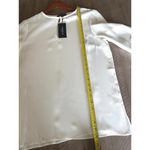 NWT Lafayette 148 100% Silk Ruched Sleeves Blouse in Cloud Ivory Women’s Medium White Photo 7