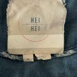Hei Hei Anthropologie Size M Open Front Linen Blend Denim Jacket Pockets Blue Size M Photo 5