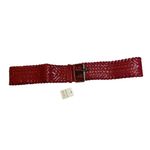 NWT Cherry Red Shiny Plus Size Wide Woven Belt 55” 2X | Y2K Glam Club Wear Belts Photo 2