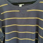 Charter Club Woman Weekend 2X long sleeve navy top glittery gold stripes high-lo Photo 2