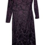 Vintage Velvet Burnout Midi Dress Womens Small NEW NOS Purple Whimsigoth Y2k 90s Photo 0