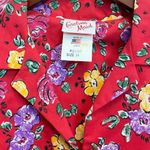 70s Vintage Carolina Maid Red Floral Button Up Dress Sz 14 Photo 1