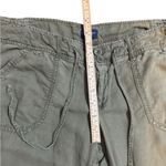 American Eagle  Linen Cotton Cargo Pants Sz 8 Olive Green Relaxed Fit Y2K Photo 10