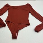 Free People Intimately  That’s Hot Bodysuit Womens SZ Large Burnt Red Long Sleeve Photo 0