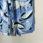 Rachel Zoe Wide leg elastic pull on linen blend trouser pants cropped beachy blue pattern Photo 1