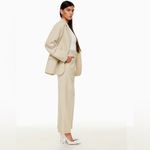 Babaton 100% Wool High Waisted Pleated Pants in Bone Cream Size 4 Photo 10