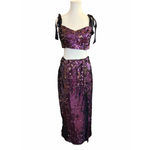 Free People Sequin Crop Top & Skirt Set Purple Black Size 4 NWT Photo 1
